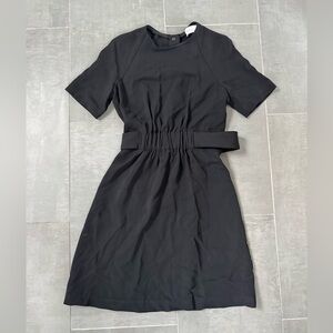A.L.C. Paige Smock Belt Black Mini Dress with Button Back